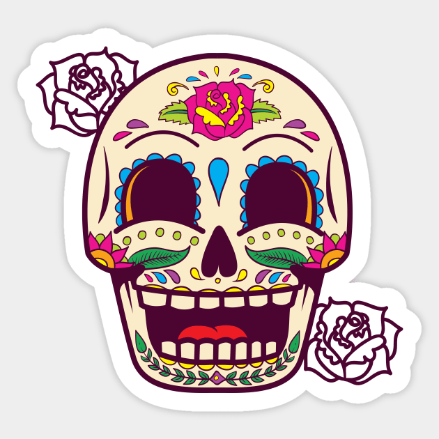 Flower Skull Sticker by superdupertees